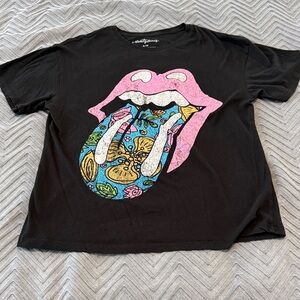 The Rolling Stones Oversized Black Cotton Tee
